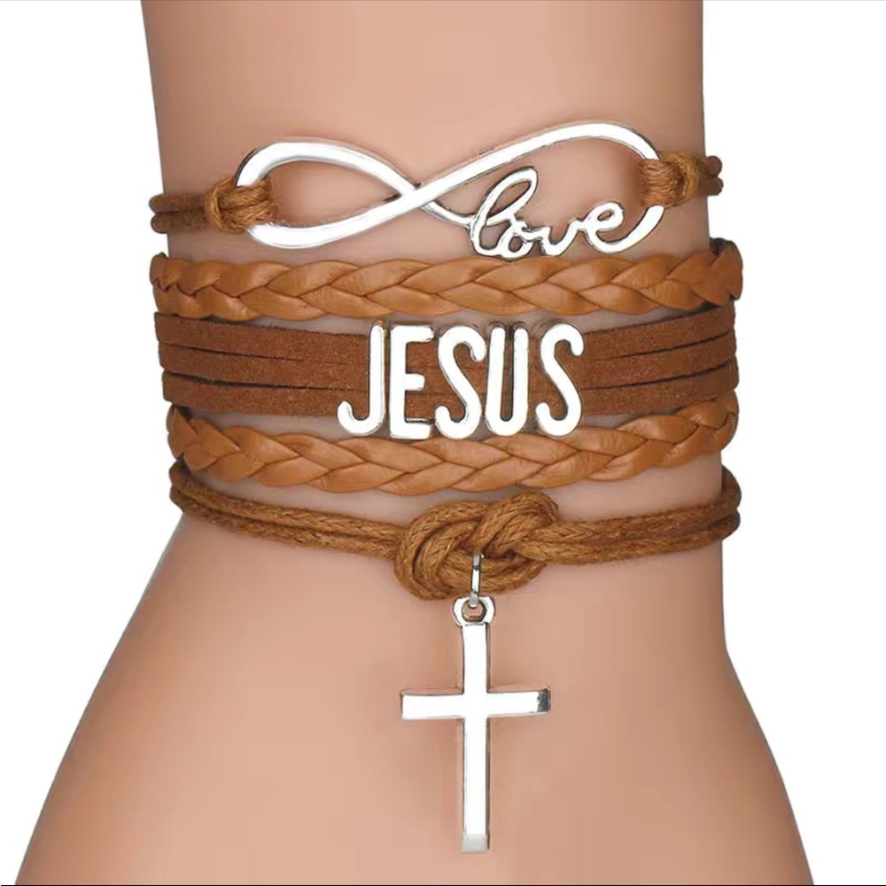 Jesus Love Me Leather Bracelet - Picture 2 of 2
